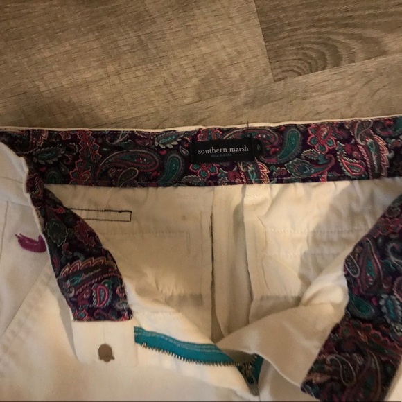 White with paisley trim chinos - Picture 3 of 8